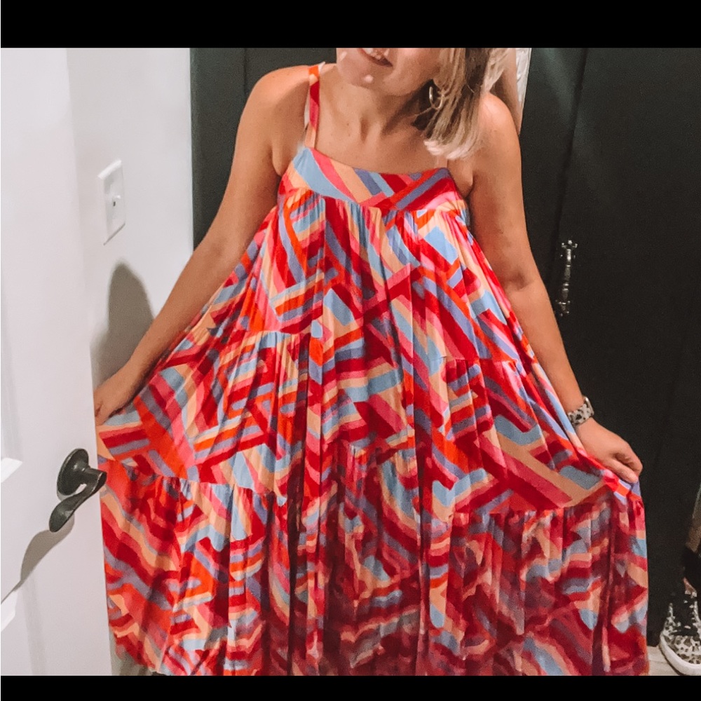Pink maxi dress Anthro